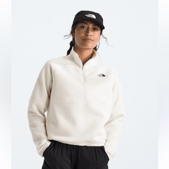 The North Face Women's DOTKNITT™ Thermal ¼-Zip Pullover Size L NWT White Dune - Picture 1 of 16
